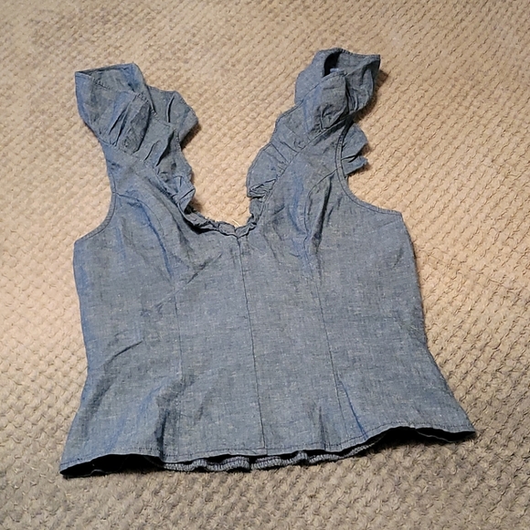 Free People Winona Denim Top - Picture 2 of 6